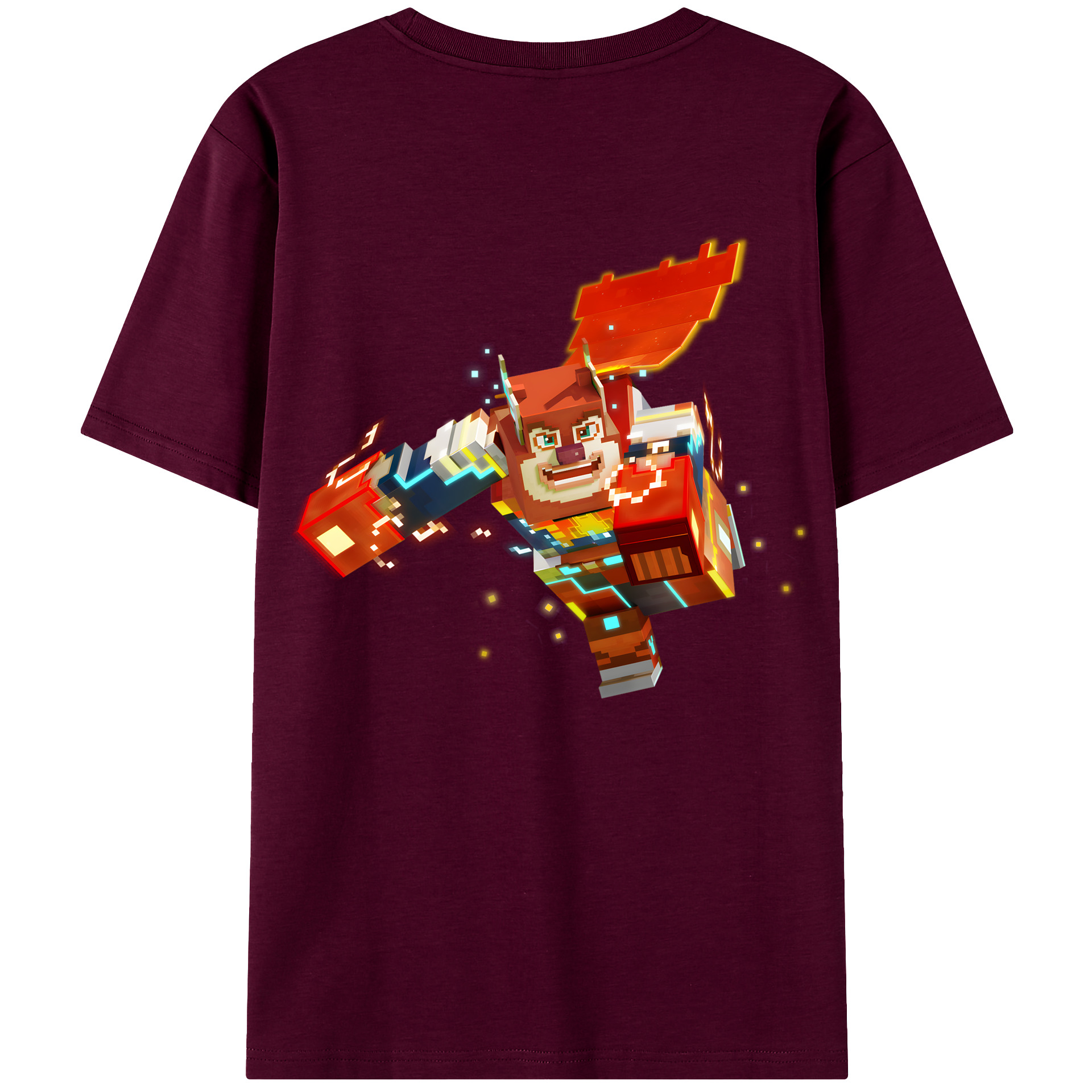 （画像用） マインクラフト ブロックの世界 Minecraft MC Block world レディース半袖Tシャツ(バックプリント)